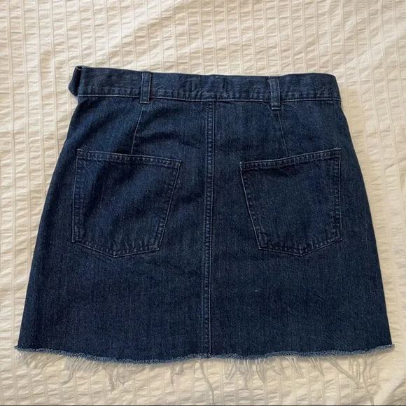 Madewell Raw Hem Denim Wrap Mini Skirt - Picture 4 of 9